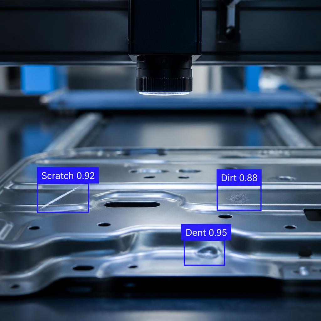 Computer vision quality inspection on factory line with defect detection