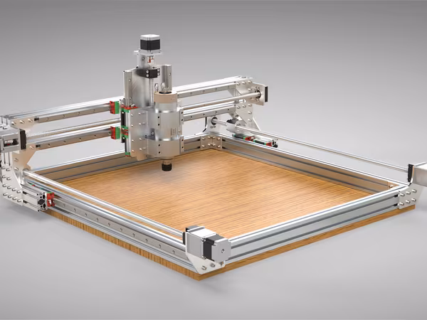 3-Axis CNC Router Machine — 850x940mm work area, 2.2kW air-cooled spindle, servo motors and ball screws by hjLabs.in